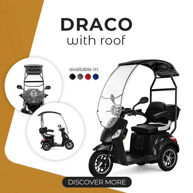 Veleco DRACO mobility scooter with roof - mobile slider