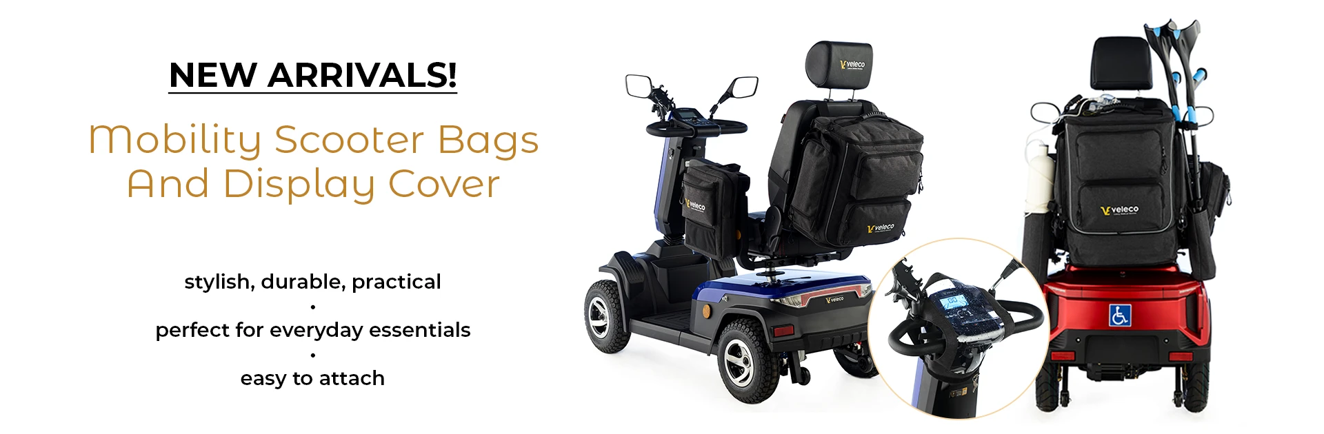 Veleco bags for mobility scooters